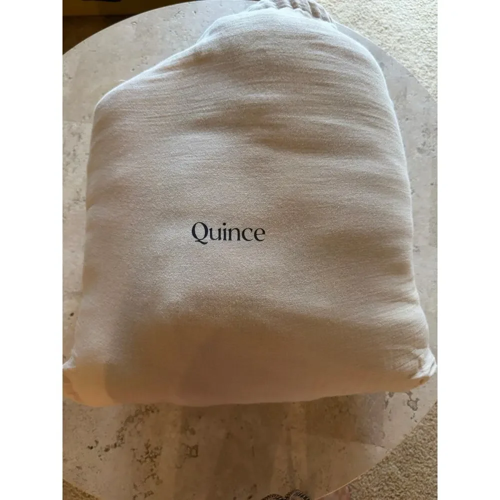 Quince Organic Cotton Gauze Duvet Cover Set King/Cal King Beige Dune NWOT
